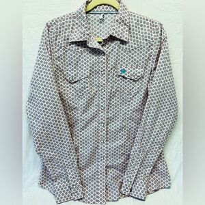 CINCH WOMEN'S LONG SLEEVE BUTTON-DOWN WESTERN SHIRT, Size L